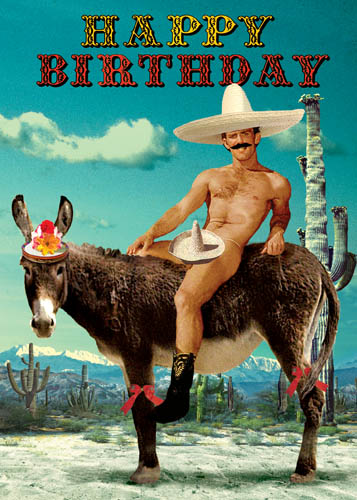 BC178 - Happy Birthday - Mexican on Donkey Card by Max Hernn